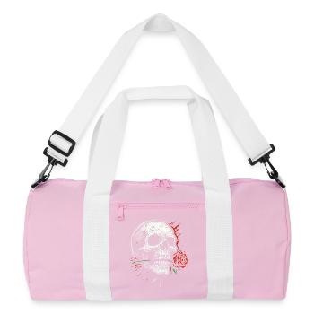 Tatouage des éventails de rock en forme de crâne gothique en rose - Sac de sport recyclé - rose/blanc - Devant