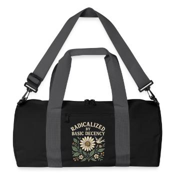 Basic Decency Statement für Weltverbesserer - Recycelte Duffel Bag - Schwarz/Graphitgrau - Vorne