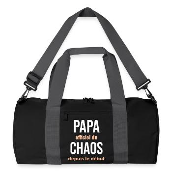 Papa Officiel du Chaos - Sac de sport recyclé - noir/gris graphite - Devant