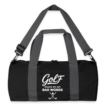Golf und Schimpfwörter: Der Humor des Golfers - Recycelte Duffel Bag - Schwarz/Graphitgrau - Vorne