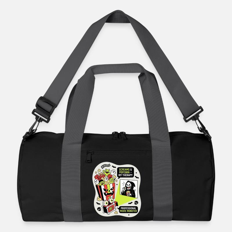 Popcorn Monster Therapy - Recycled Duffel Bag - black/graphite grey