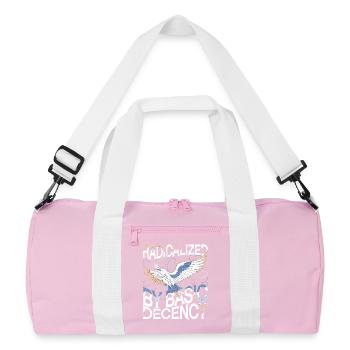 Radicalized by Basic Decency Statement Art - Recycled Duffel Bag - pink/white - Front