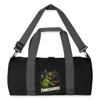 Fun Pianist Dinosaur - Recycled Duffel Bag - black/graphite grey - Front