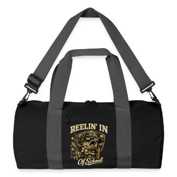 Reelin' In 100 Days of School Fishing Fish Design - Recycled Duffel Bag - black/graphite grey - Front