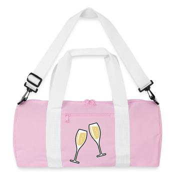 2 Sektgläser (Sekt / Oval / Zu / 3C) - Sac de sport recyclé - rose/blanc - Devant
