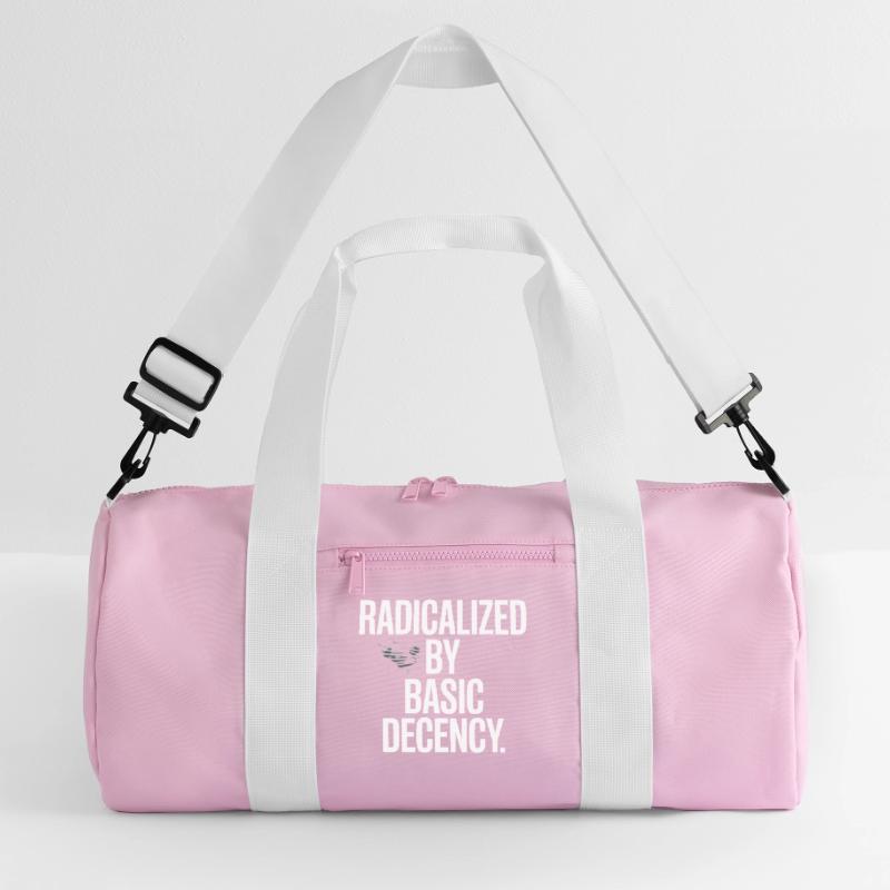 Radicalized By Basic Decency Spruch Protest Recycelte Duffel Bag
