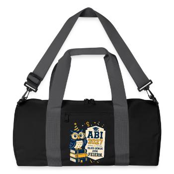 Abi 2027, klug genug zum Feiern. - Recycelte Duffel Bag - Schwarz/Graphitgrau - Vorne