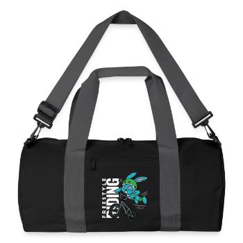 Lapin BMX Freestyle - Extreme Riding Design - Sac de sport recyclé - noir/gris graphite - Devant