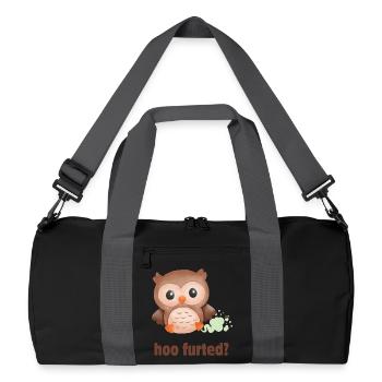 Hoo Furted Owl Pun - Recycled Duffel Bag - black/graphite grey - Front