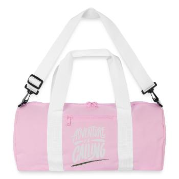 Adventure is calling - Recycelte Duffel Bag - Rosa/Weiß - Vorne