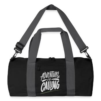 Adventure is calling - Recycelte Duffel Bag - Schwarz/Graphitgrau - Vorne