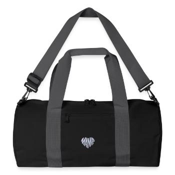 Maman Coeur Blanc Brodé - Sac de sport recyclé - noir/gris graphite - Devant