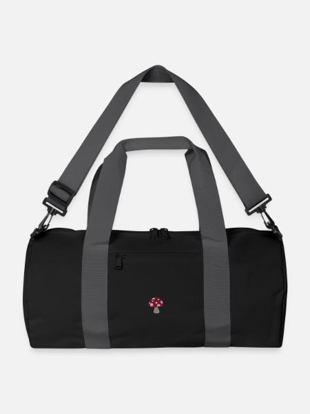 Champignon brodé - Sac de sport recyclé - noir/gris graphite
