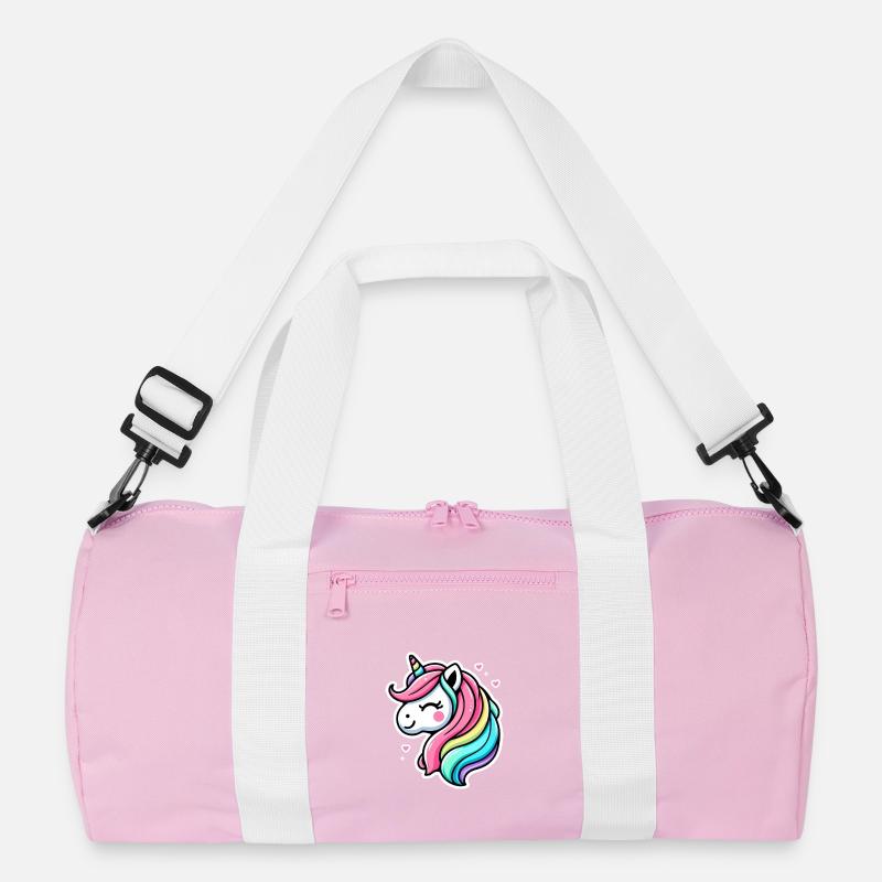 Einhorn Comic Regenbogen Herzen Recycelte Duffel Bag