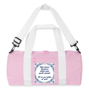 Neighbors always listen to # - Recycled Duffel Bag - pink/white - Front
