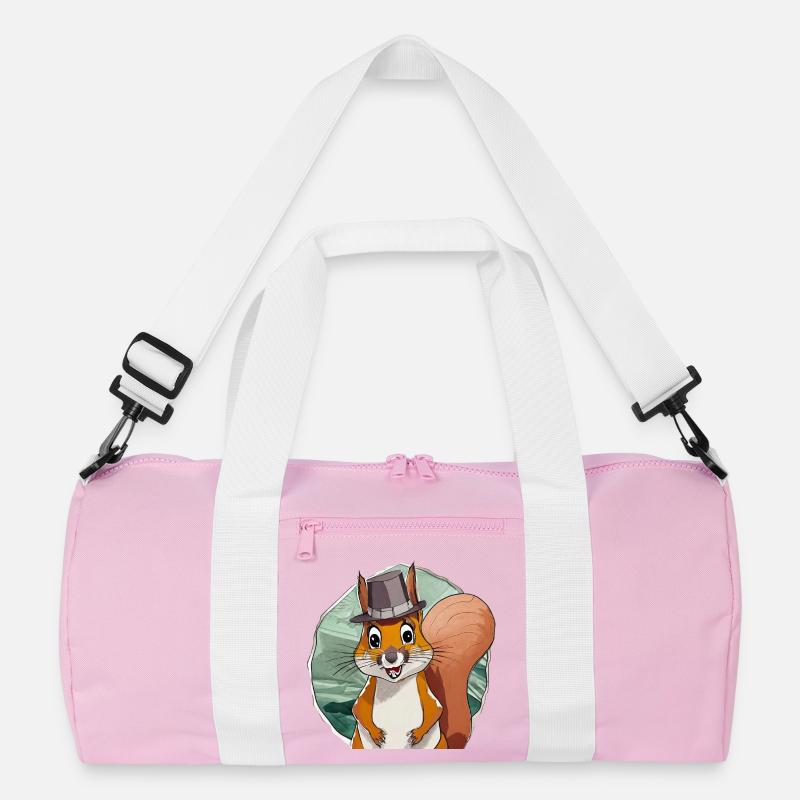 lustiges Eichhörnchen mit hut Recycelte Duffel Bag