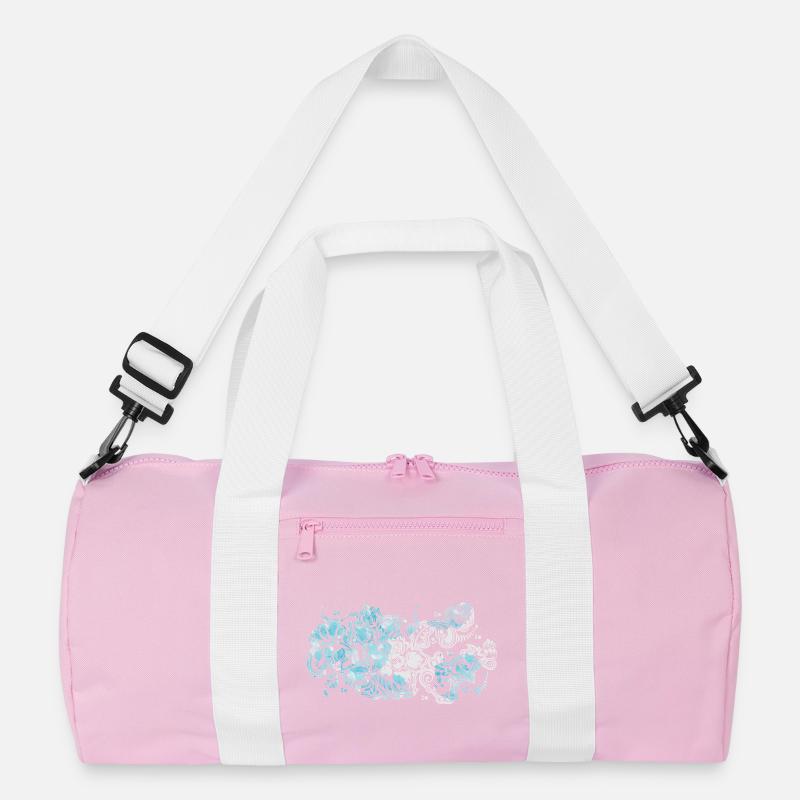 Blauer Blumen-Muster Recycelte Duffel Bag