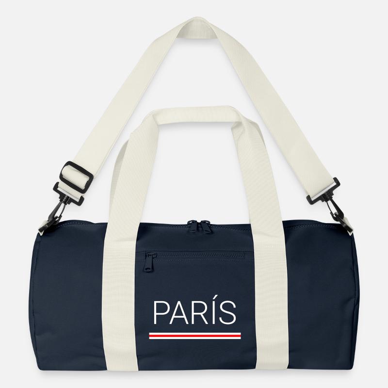 Paris (Paris) - Recycelte Duffel Bag - Marineblau/Offwhite