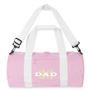 Dad 26 Baby Dad Father's Day Gift Dad 2026 - Recycled Duffel Bag - pink/white - Front