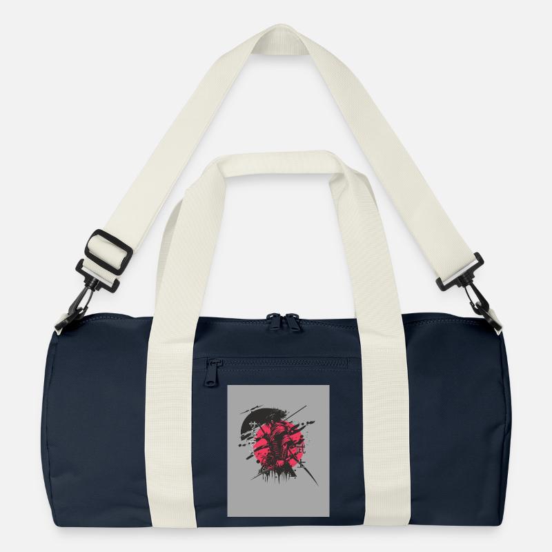 Red and black samurai Recycelte Duffel Bag