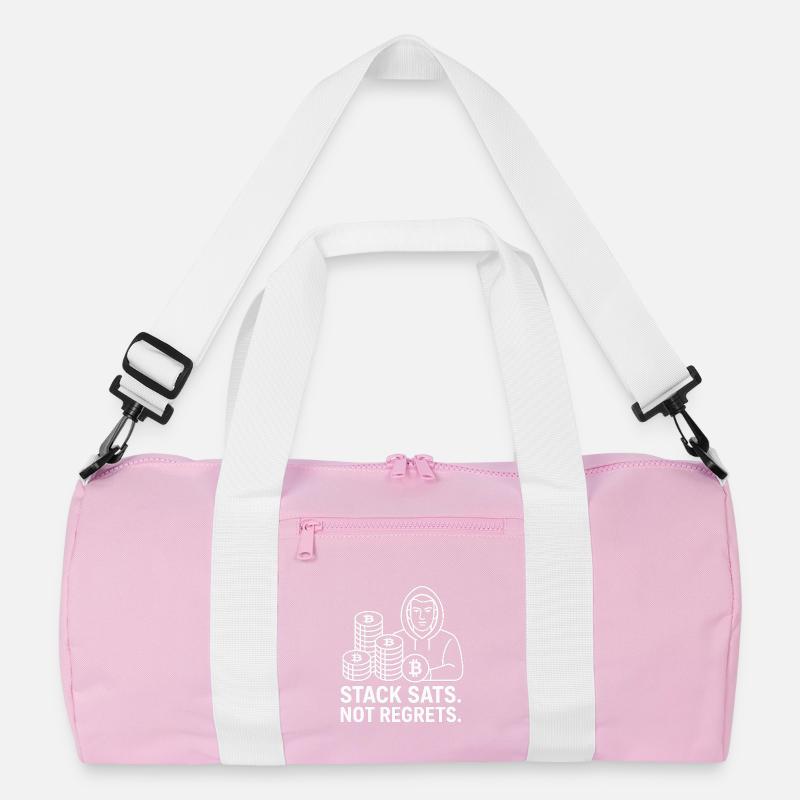 Bitcoin Hoodie Design – Stack Sats. Not Regrets. Recycelte Duffel Bag
