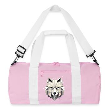 White Wolf – L’art moderne pour les amoureux des animaux - Sac de sport recyclé - rose/blanc - Devant