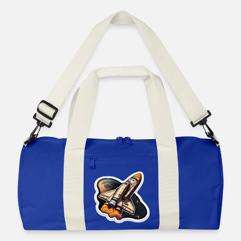 Space Rocket - Recycelte Duffel Bag - Leuchtend Königsblau/Offwhite