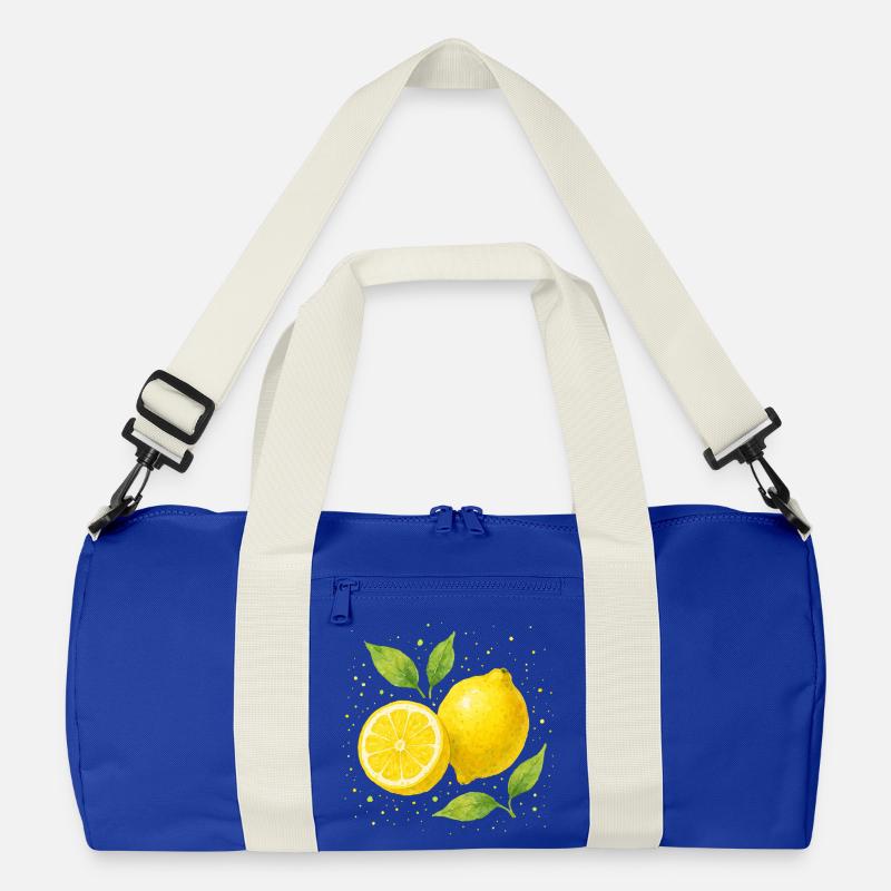 Zitronen - Recycelte Duffel Bag - Leuchtend Königsblau/Offwhite