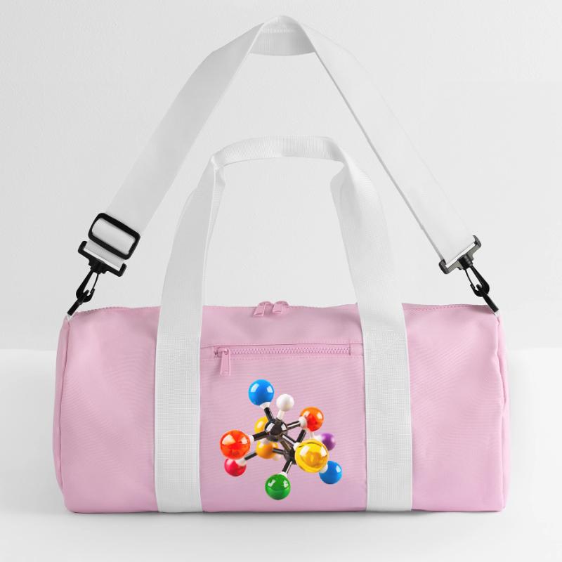 Colorful Molecular Structure Pattern Recycled Duffel Bag