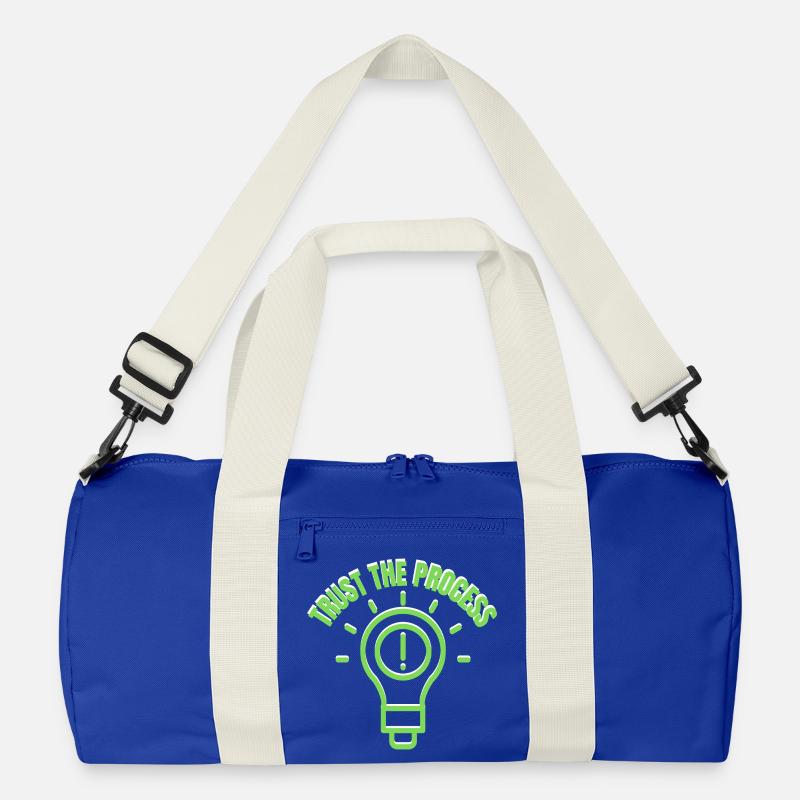 Inspirational "Trust The Process" Light Bulb Graph Recycled Duffel Bag