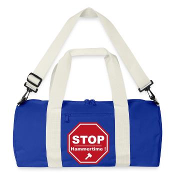 Stop Hammertime - Recycled Duffel Bag - bright royal/off white - Front