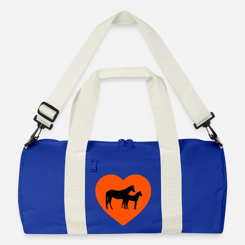 Pferde - Recycelte Duffel Bag - Leuchtend Königsblau/Offwhite