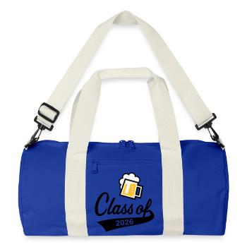 Class Of 2026 (Graduating Class / Beer / 3C POS) - Recycled Duffel Bag - bright royal/off white - Front