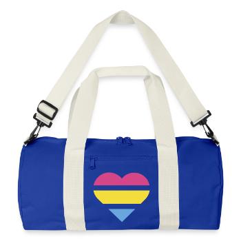 Pride Flag Heart · Pansexual - Recycled Duffel Bag - bright royal/off white - Front