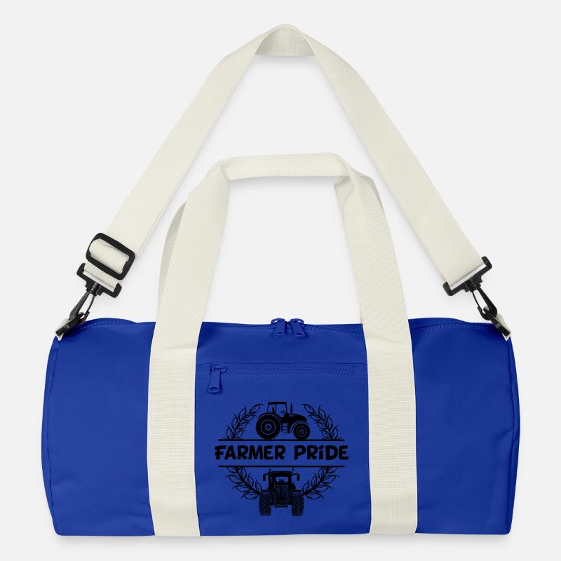 Farmer power design tractor text Farmer pride Recycled Duffel Bag