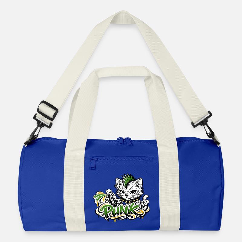 Punkkatz Graffiti Mohawk Recycelte Duffel Bag