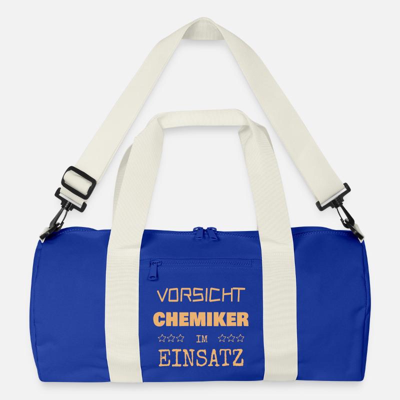 Berufung Chemiker - Recycelte Duffel Bag - Leuchtend Königsblau/Offwhite