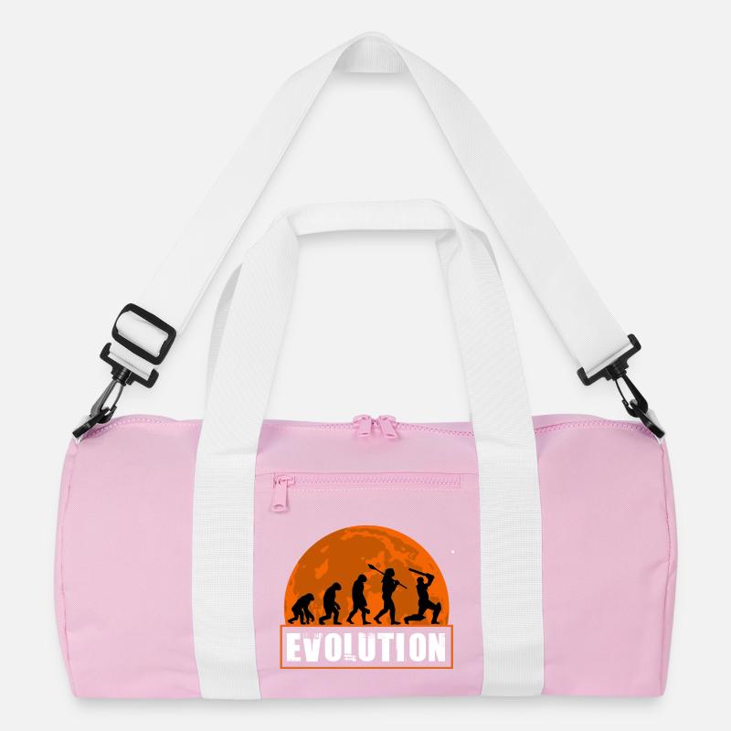 Evolution of Cricket Player Batsman Silhouette Recycled Duffel Bag