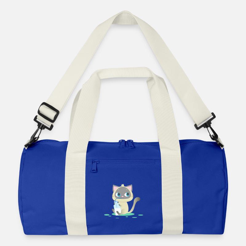 Cat drinks milk, kitten, meow, cat, kitten Recycled Duffel Bag
