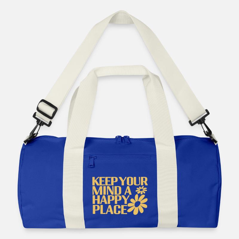 Happy Mind - Recycelte Duffel Bag - Leuchtend Königsblau/Offwhite