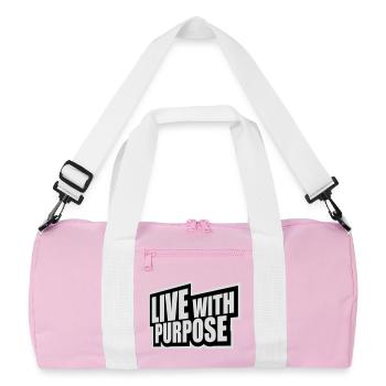 Live With Purpose Motivation Sinn Mindset Spruch - Recycelte Duffel Bag - Rosa/Weiß - Vorne
