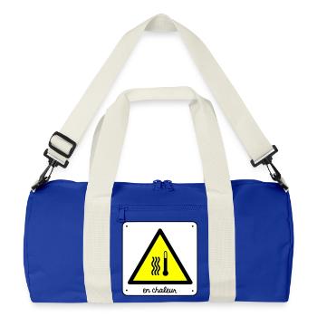 En chaleur - Sac de sport recyclé - bleu roi vif/blanc cassé - Devant
