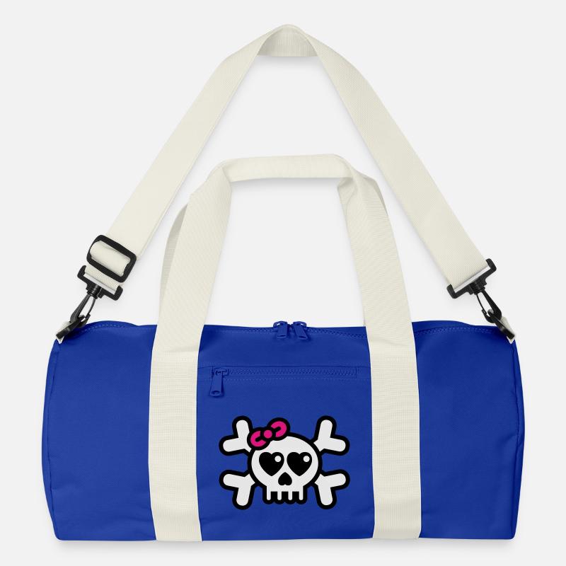 dolly_rodger_3colors - Recycelte Duffel Bag - Leuchtend Königsblau/Offwhite