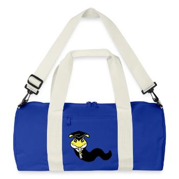 Caterpillar High School Graduation Passed College Worm - Recycled Duffel Bag - bright royal/off white - Front