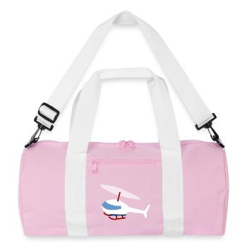 Hélicoptère blanc - Sac de sport recyclé - rose/blanc - Devant