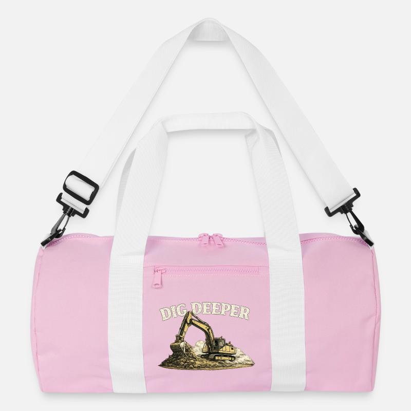 Dig Deeper Bagger Baustelle Baumaschine  Recycelte Duffel Bag