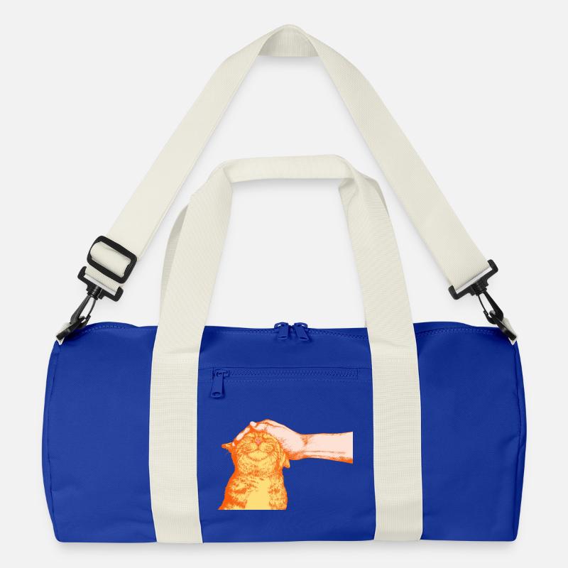 DIE GLÜCKLICHE KATZE - Recycelte Duffel Bag - Leuchtend Königsblau/Offwhite