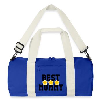 Best Mom - Mother's Day - Recycled Duffel Bag - bright royal/off white - Front