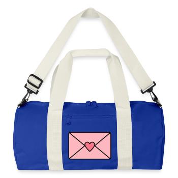 Lettre d’amour avec cœur - Sac de sport recyclé - bleu roi vif/blanc cassé - Devant