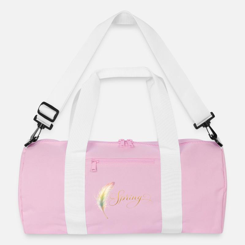 Spring Lettering with Feather Elegant Design Recycled Duffel Bag